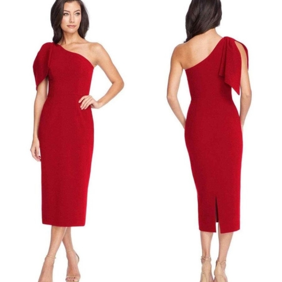 Dress the Population Dresses & Skirts - Dress The Population Tiffany Dress Midi Garnet Color New With Tags Size …